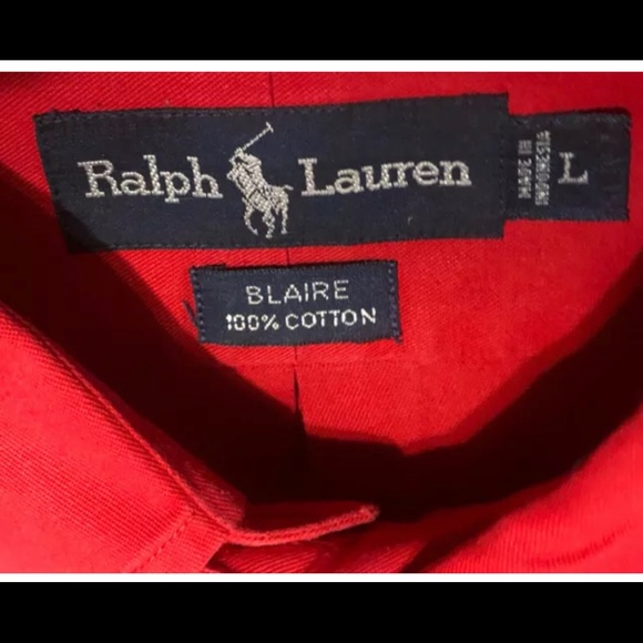 RED Mens Polo Ralph Lauren Blake Shirt Large - Picture 3 of 7